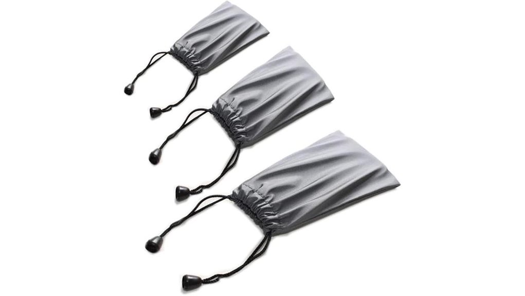 three pack waterproof gray pouches