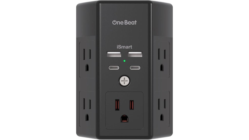 three sided surge protector with usb c