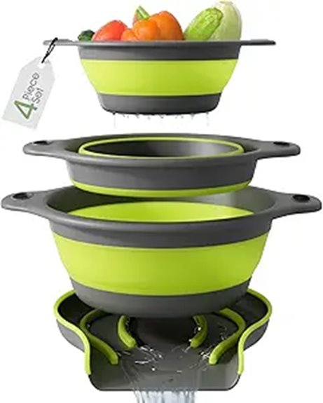 three size collapsible silicone colanders
