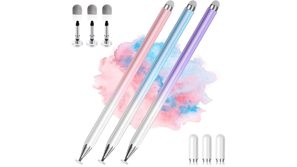 three universal stylus pens