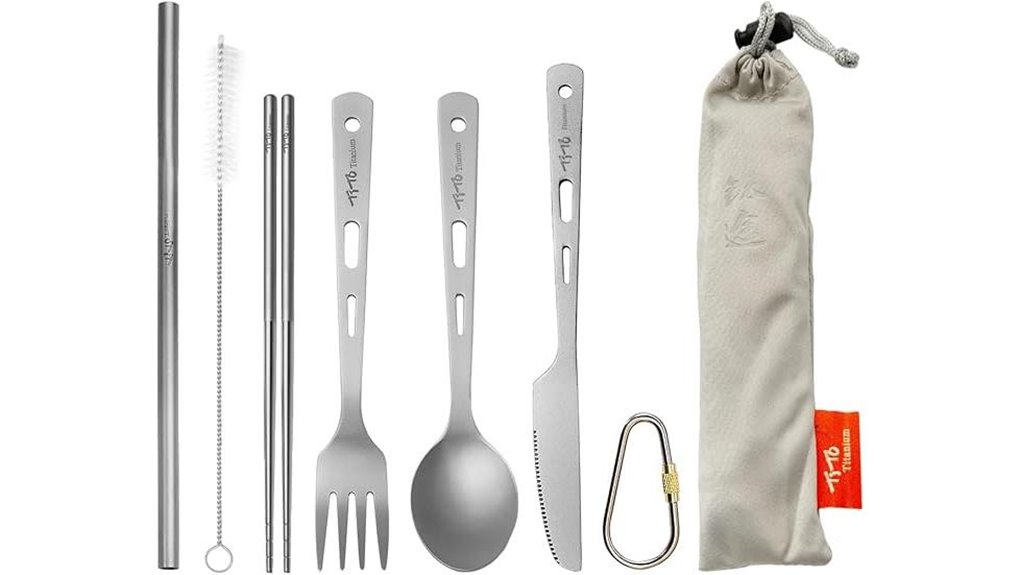 titanium outdoor 5 piece cutlery