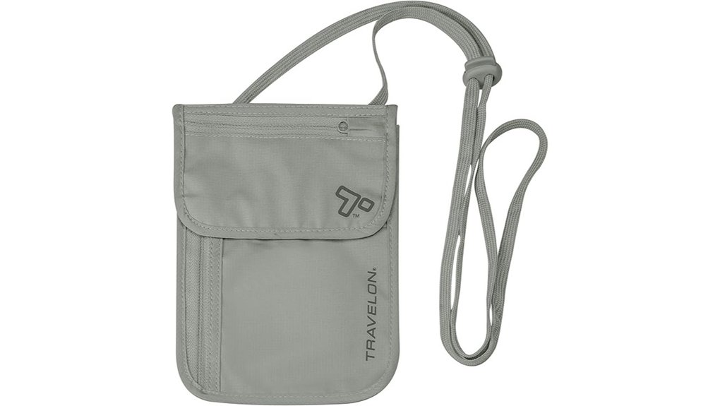 travelon rfid blocking neck pouch
