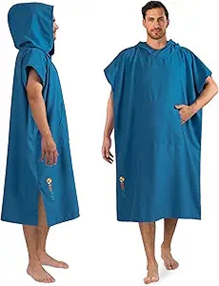 turquoise sea blue poncho robe