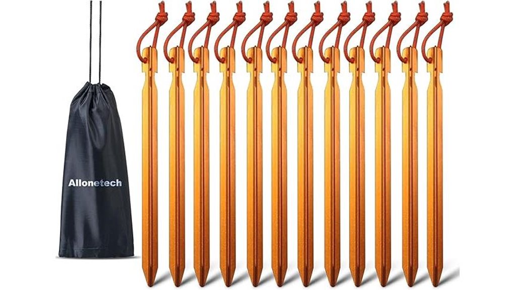 twelve 7075 aluminum tent stakes