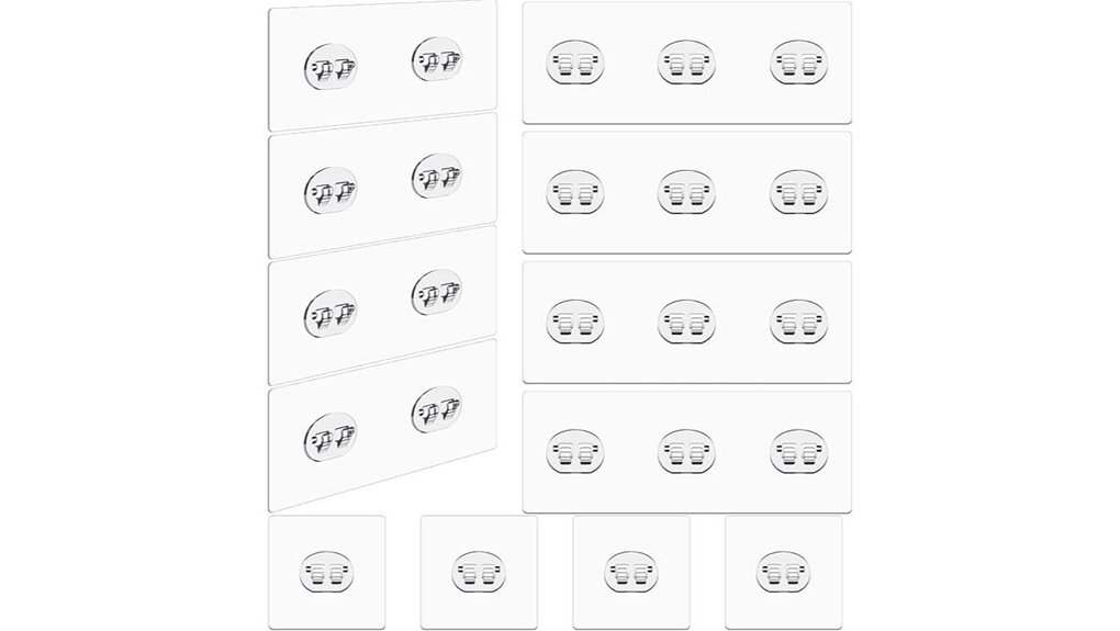 twelve clear waterproof adhesive hooks