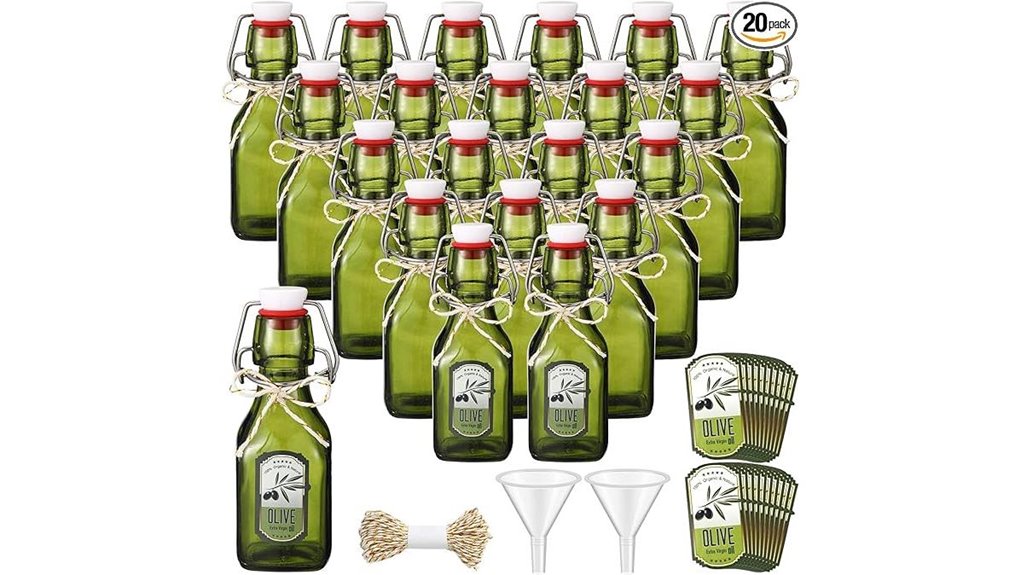 twenty 4oz swing top glass bottles