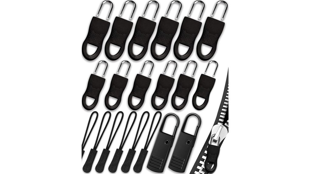 twenty black universal zipper pulls