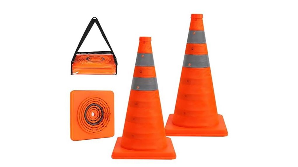 two 18 inch collapsible cones