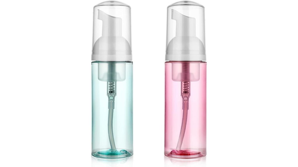 two 60ml foam bottles