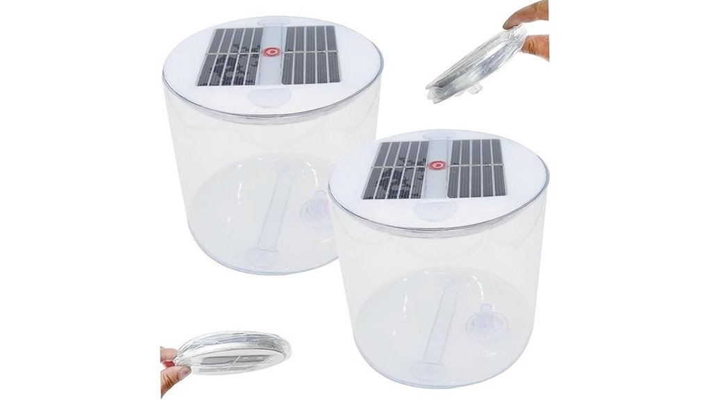 two inflatable solar lanterns