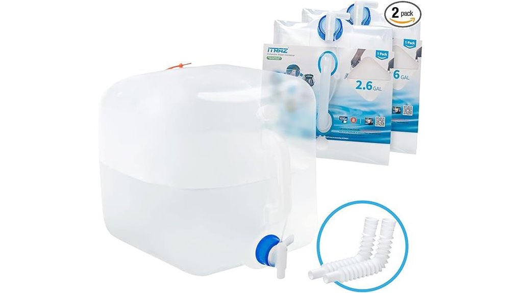 two pack collapsible 5 3 gallon spigot