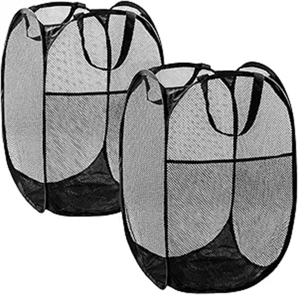two pack foldable mesh hampers