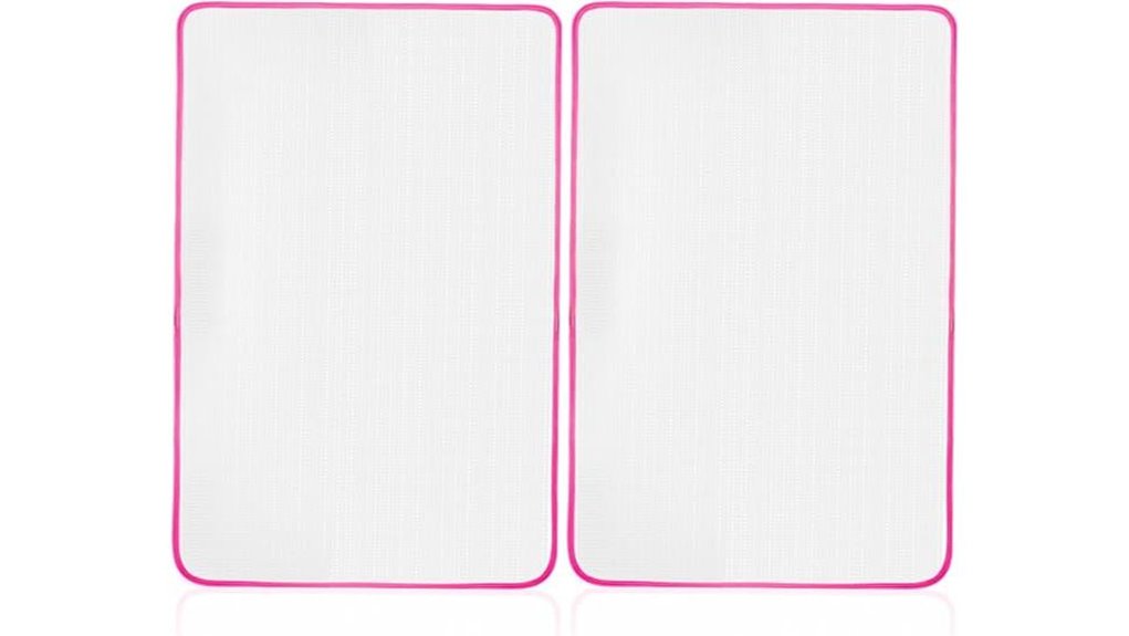 two pack pink mesh pressing cloths