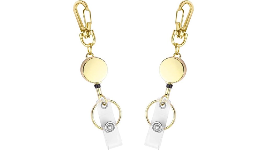 two pack retractable metal badge