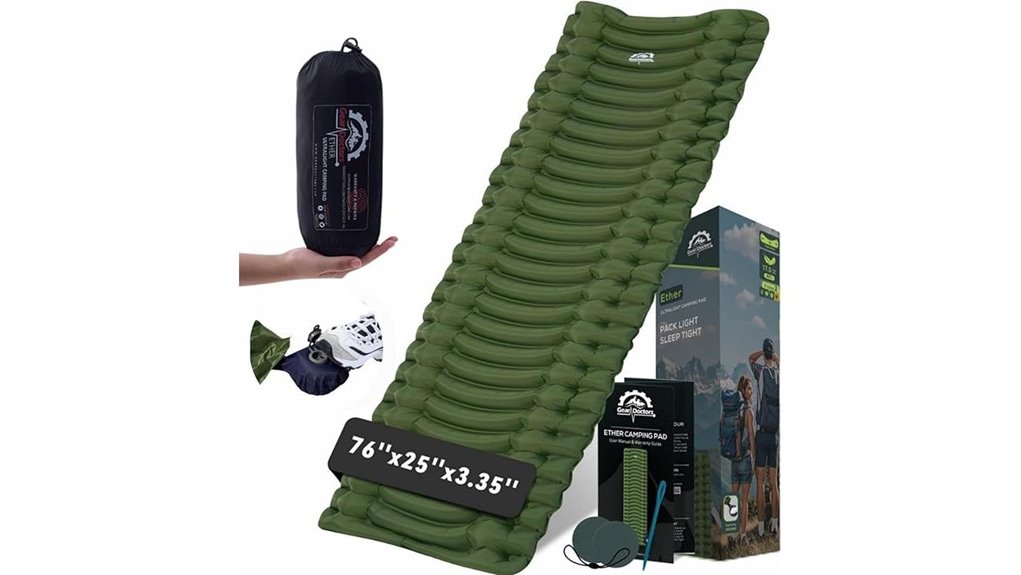 ultralight 17 5oz inflatable sleepingpad