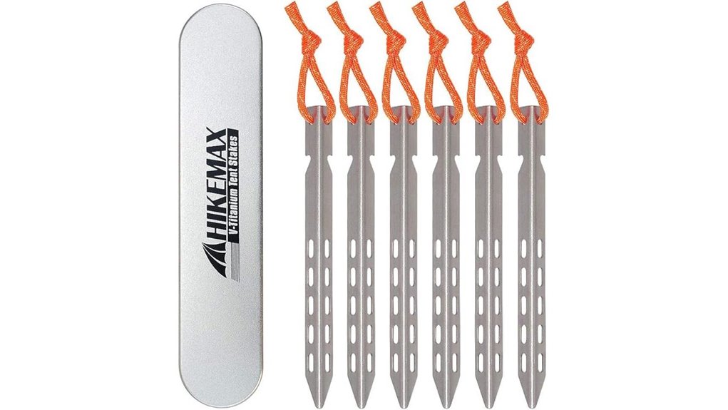 ultralight titanium v shaped stakes