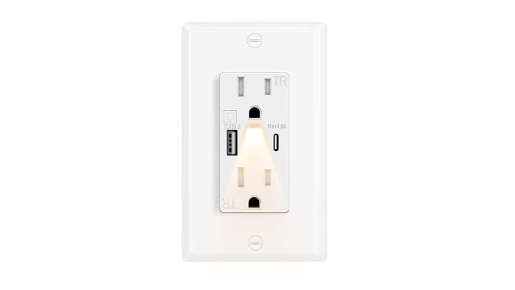 usb c and usb a outlet nightlight