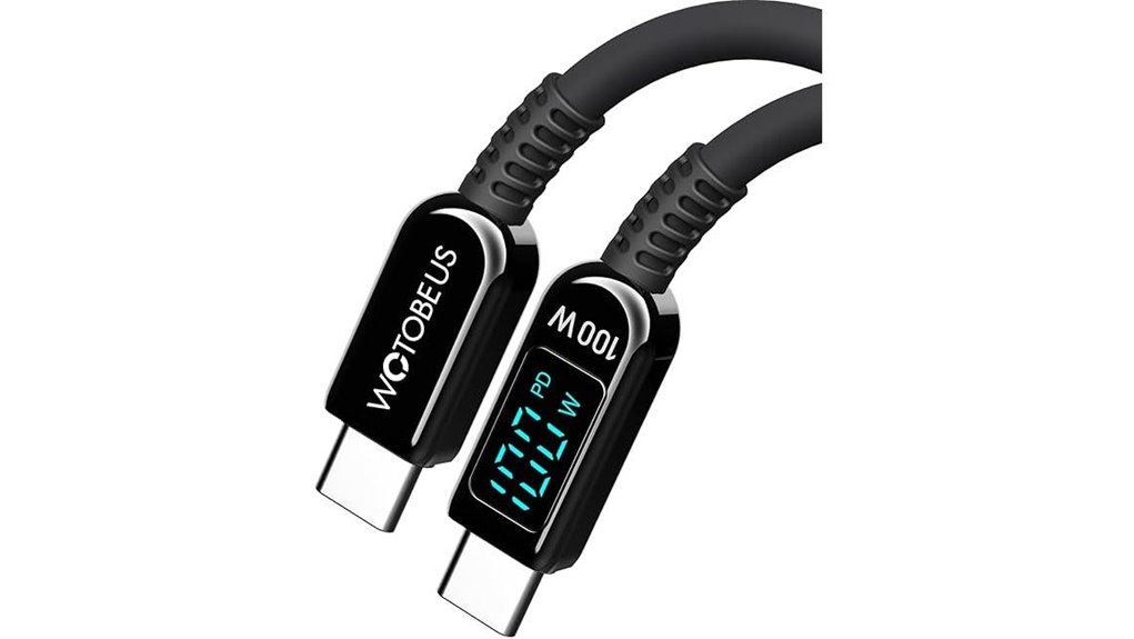 usb c cable with wattage display