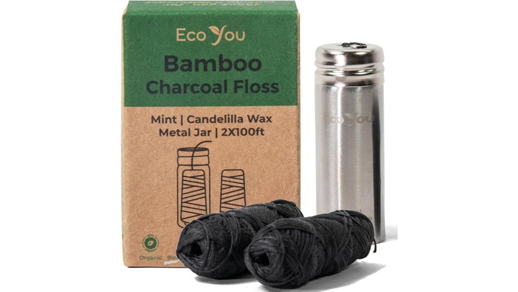 vegan mint charcoal floss