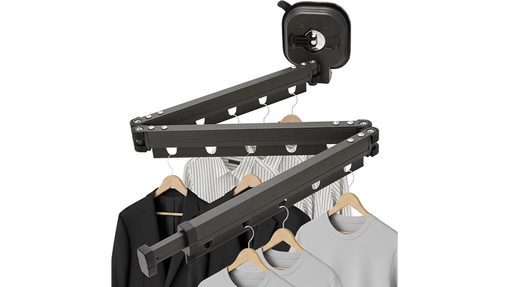 wall mounted retractable suction cup drying rack