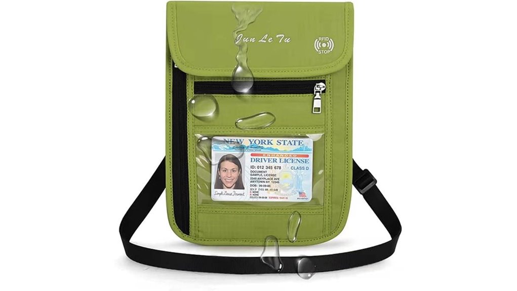 waterproof rfid passport window pouch