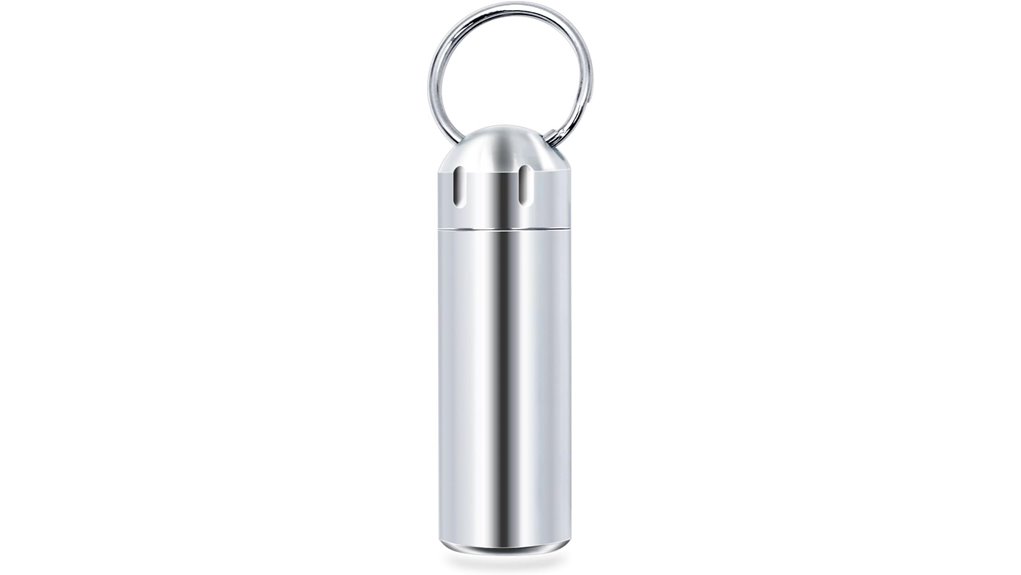 waterproof stainless steel pill keychain