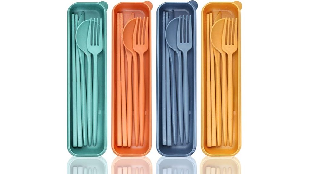 wheat straw travel utensil pack