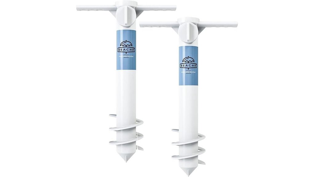 white 10 inch universal beach umbrella anchor