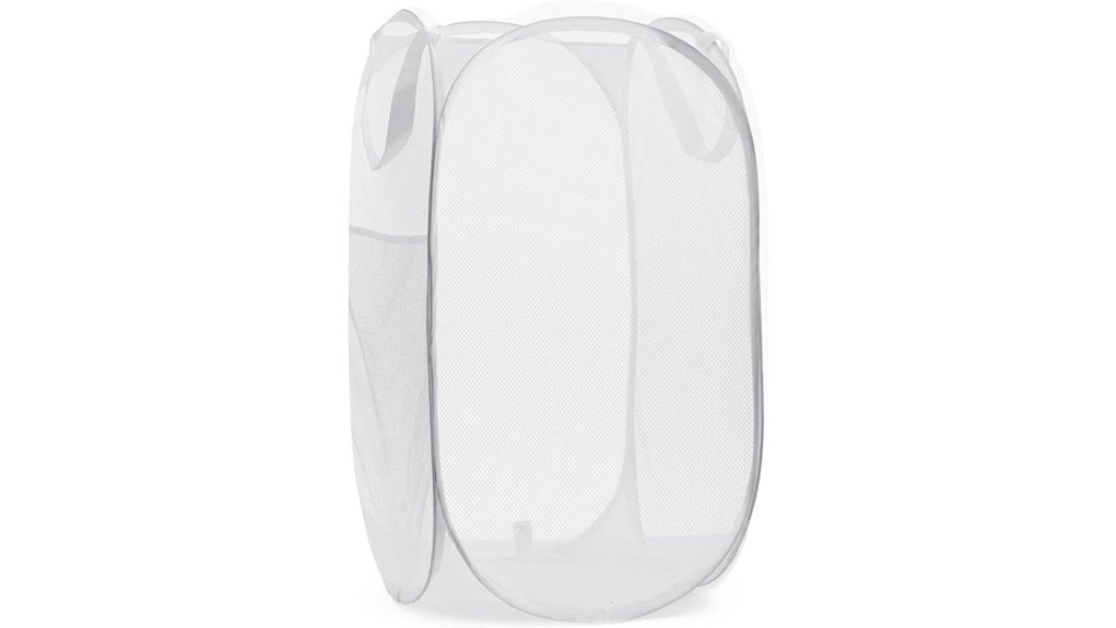 white collapsible mesh hamper