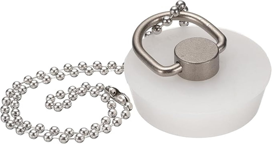 white silicone bathtub stopper with chain