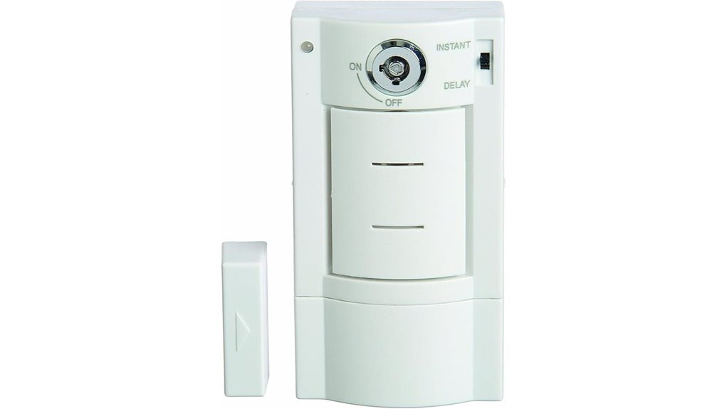white wireless battery powered door alarm