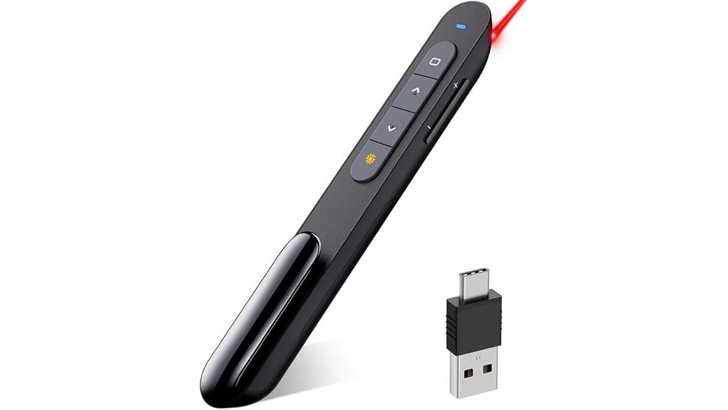 wireless usb c presenter with red pointer