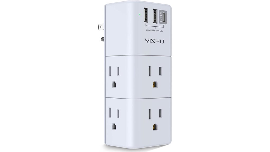yishu 6 outlet rotating usb protector