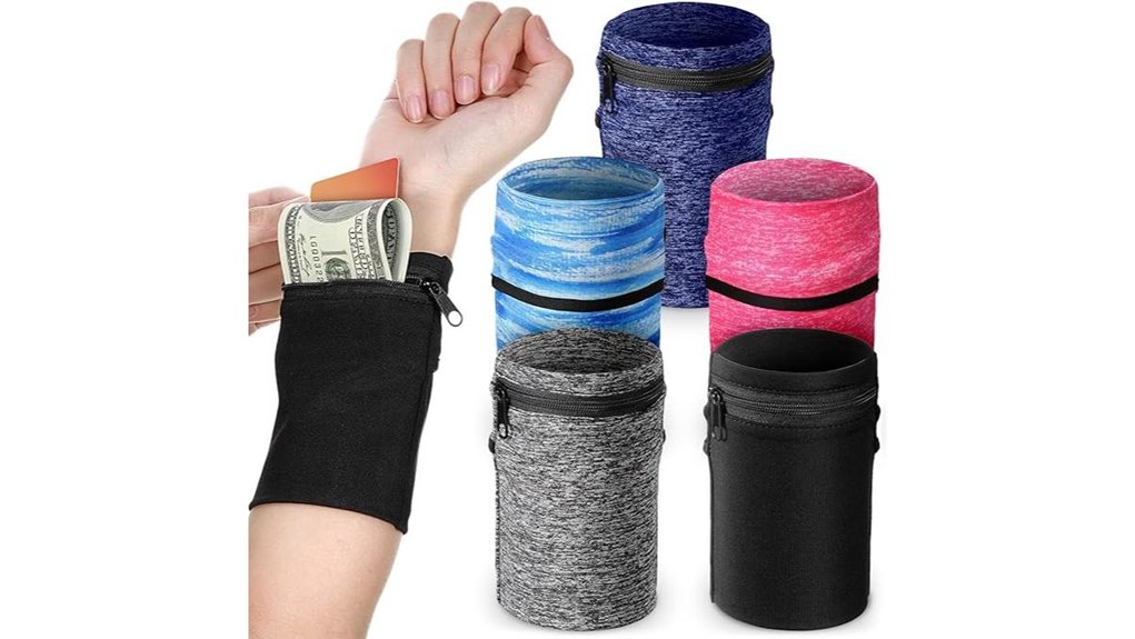 zippered wrist wallet sweatband