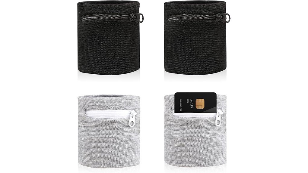 zippered wrist wallet sweatbands